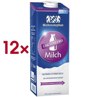 Weihenstephan 12er-Pack haltbare Milch »Laktosefreie fettarme H-Milch 1,5% Fett«