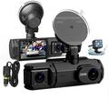 Dashcam per auto Full HD 1080P WIFI con registrazione a 3 canali e monitoraggio parcheggio 24 ore visione notturna registrazione in loop anteriore sinistra destra posteriore.