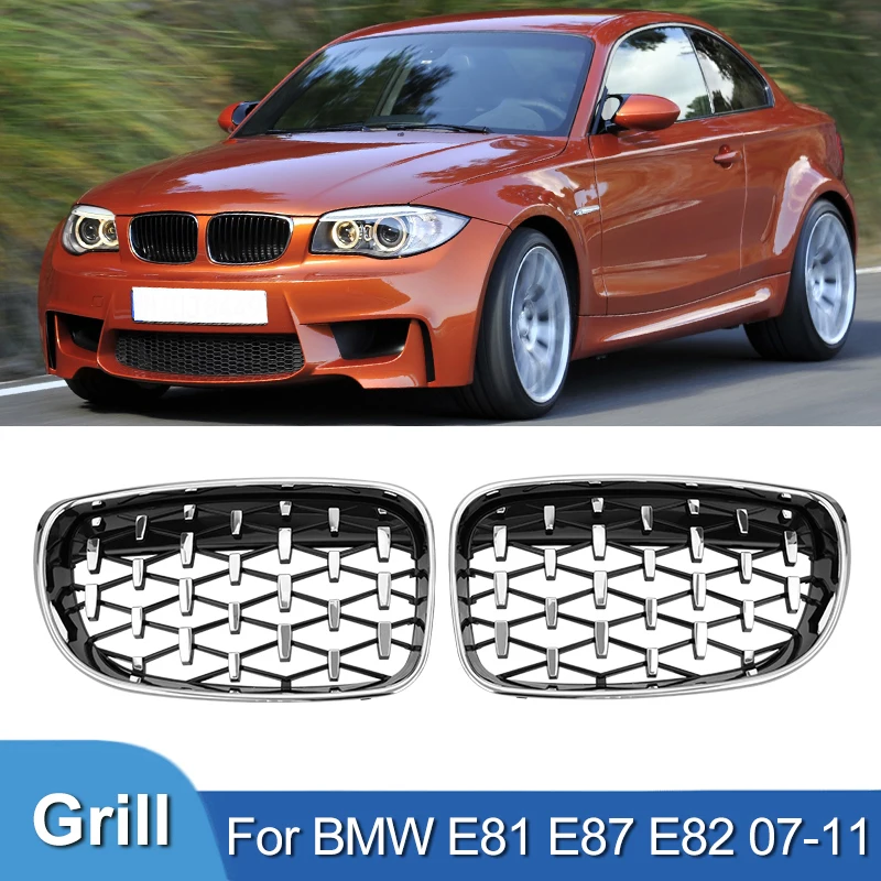 Pulleco per BMW serie 1 E81 E82 E87 E88 128I 130I 135I griglia diamantata per auto griglia paraurti anteriore rene griglie griglia da corsa 07-11