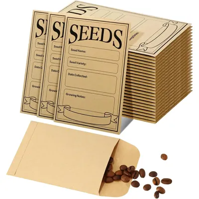 50/100 Pcs Seed Envelopes Resealable Seed Packets 3.15 x 4.72 Inch Secure Tiny Seal Saving