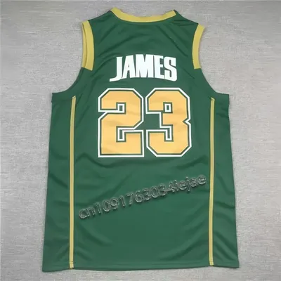 High Street James Series 23rd high school jersey top basketball vest IRISH23 loose green white and