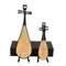 Miniature Chinese Lute Model with Support Case Mini Musical Instrument 1/12 Dollhouse 1/6 Action