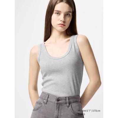 Uniqlo - Soft Ribbed Vest Top - Light Grey