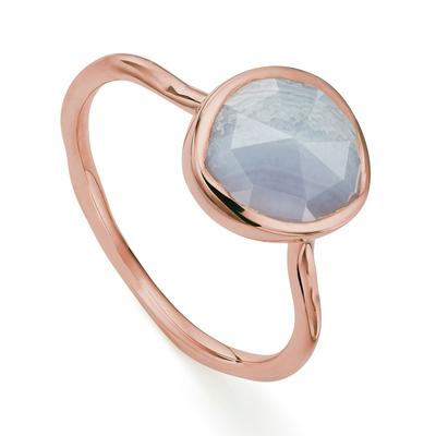 Rose Gold Siren Gemstone Ring Blue Lace Agate