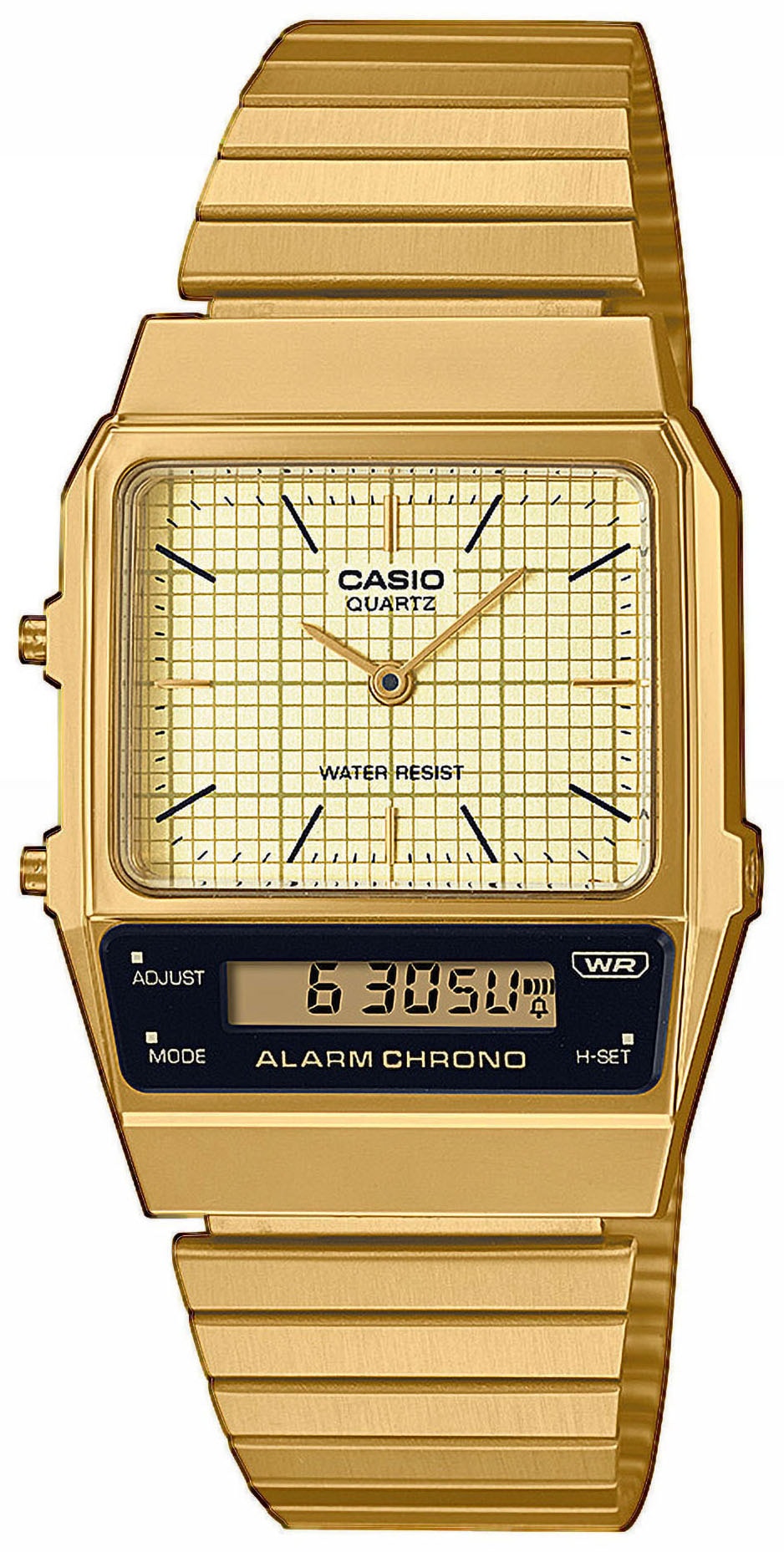 Chronograph CASIO VINTAGE, gold (goldfarben, champagnerfarben), Armbanduhren, Damen, Chronograph, Quarzuhr, Armbanduhr, Damenuhr,Herrenuhr,Digitaluhr,Edelstahlarmband