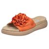 Pantolette RIEKER, Damen, Gr. 40, orange, Nubuklederimitat, Textil, unifarben, casual, Schuhe, Sommerschuh, Hausschuh, Strandschuh mit bequemem Fußbett