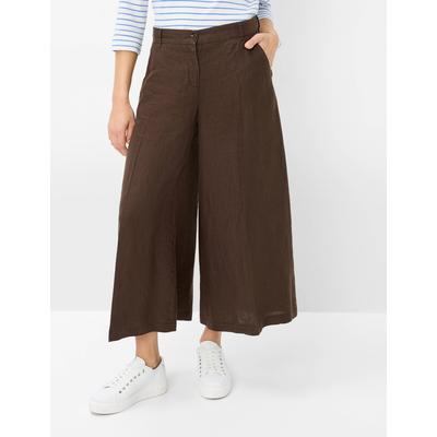 Culotte BRAX "Style MELLI S", Damen, Gr. 42K (21), Kurzgrößen, braun (coffee), 100% Leinen, Hosen Image