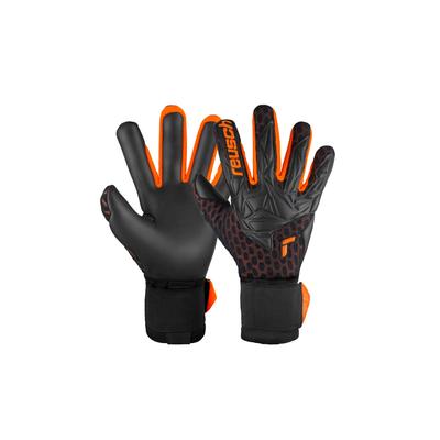 Torwarthandschuhe REUSCH "Attrakt Gold X Airvent", Damen, Gr. 8,5, orange (schwarz, orange), 52% Elastodien, 45% Polyester, 3% Polyamid, mehrfarbig, sportlich, Handschuhe, mit Hybrid Negative Cut