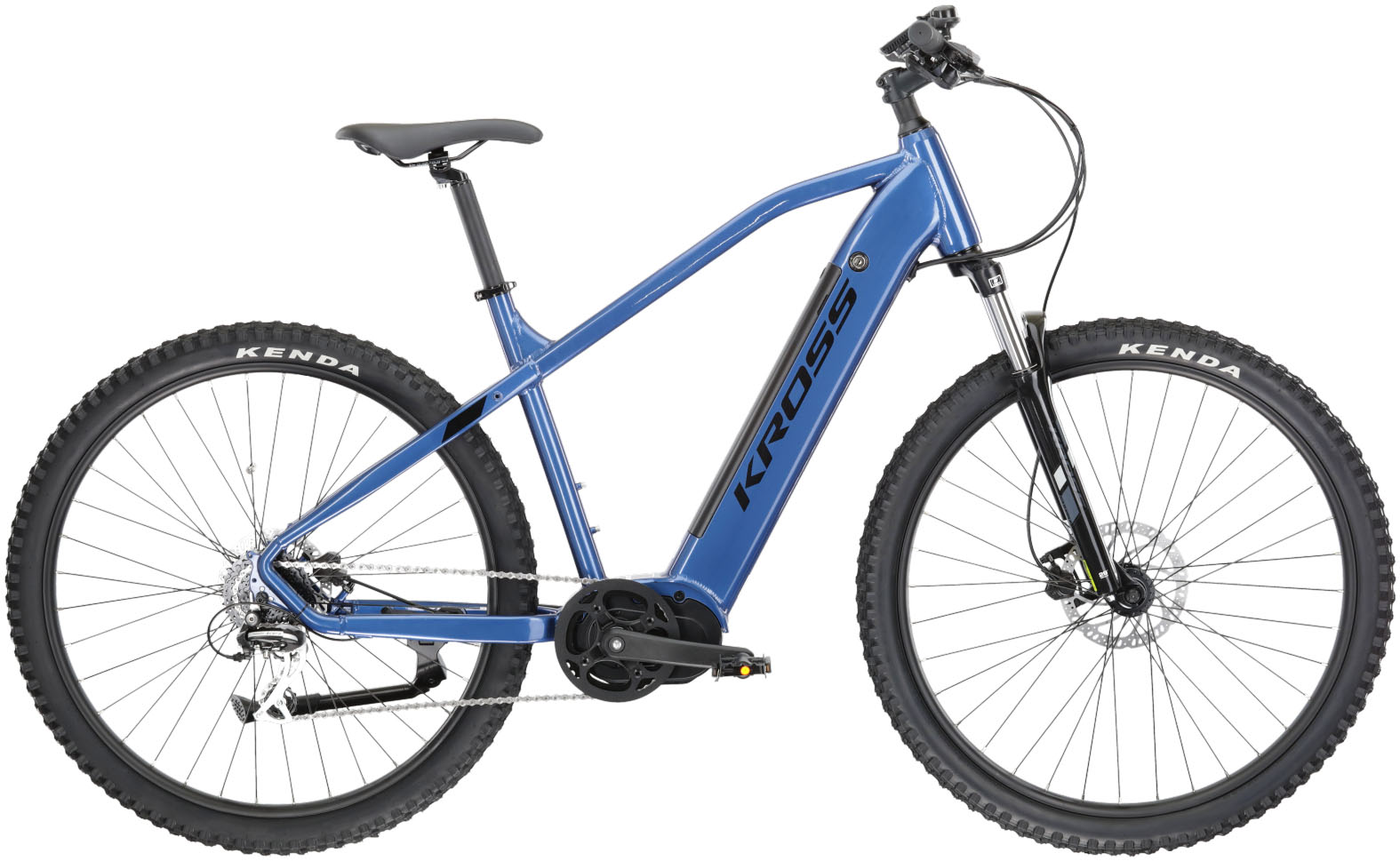 E-Bike KROSS "E-MTB Hexagon Boost 3.0 29 Zoll blau" Gr. 51, blau (blau, schwarz), Elektrofahrräder, 51cm, 29 Zoll (73,66cm), Pedelec, Elektrofahrrad für Damen und Herren Image