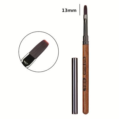 TEMU 1/2pcs Sandalwood Handle Gel Brush Nail Art Gel Tip Extension Acrylic Building Accessories Nail Art Brush Image