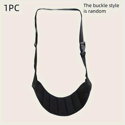 TEMU Ultra-comfortable Airplane Foot Hammock - Adjustable, Portable & Soft Polyester Travel Rest For Flights, Trains & Office Use - , Black Image
