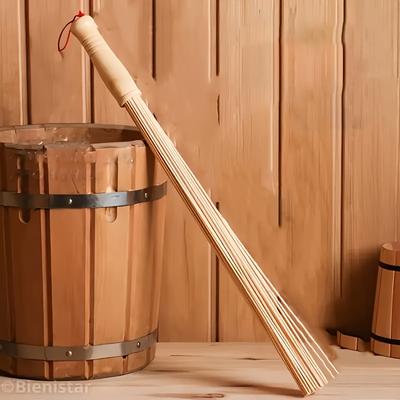 TEMU [wellness Aid] High-quality Bamboo Massage Tool - Ideal For Sauna And Spa Use - , Relaxes Body, Promotes Well- - Back Scrubber For Shower Exfoliation, Spa Gifts Image