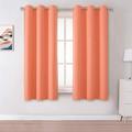 Burnt Coral Blackout Curtain Panels for Girls Bedroom -Coral Drapes 54 Inch Length 2 Panels Set Solid Thermal Insulated Room Darkening Curtains with Grommet 38 W x 54 L Inch