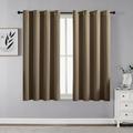 Blackout Curtains 45 inch Length Thermal Insulated Room Darkening Window Curtains for Bedroom Light Blocking Drapes for Kitchen Living Room Set of 2 Panels 52 x 45 Inch Khaki