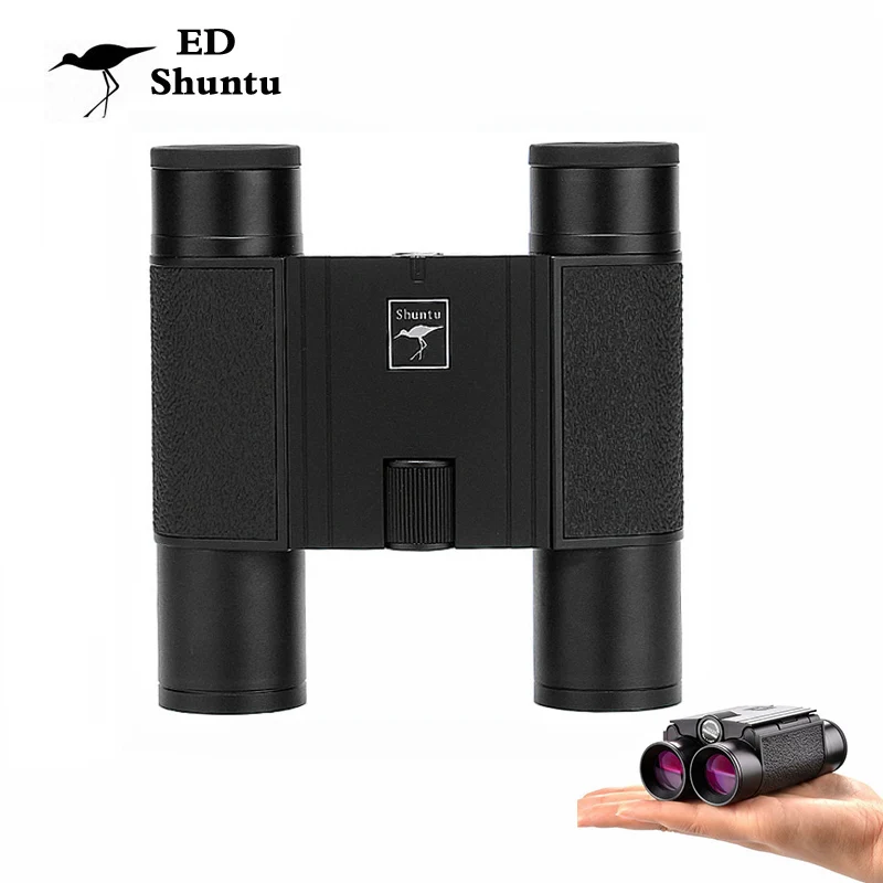 Shuntu 10X25 ED Taschenfernglas IPX7 Wasserdichte SMC-Beschichtung Bak4 Prismenoptik Klappteleskop HD für Camping Jagd Tourismus Image