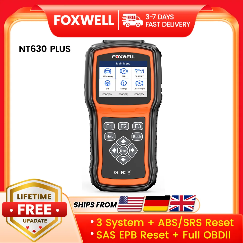 Foxwell NT630 Plus OBD2 Automotive Scanner Öl EPB Reset Motor ABS SRS SAS Kalibrierung Codeleser OBD 2 Autodiagnosetool Image