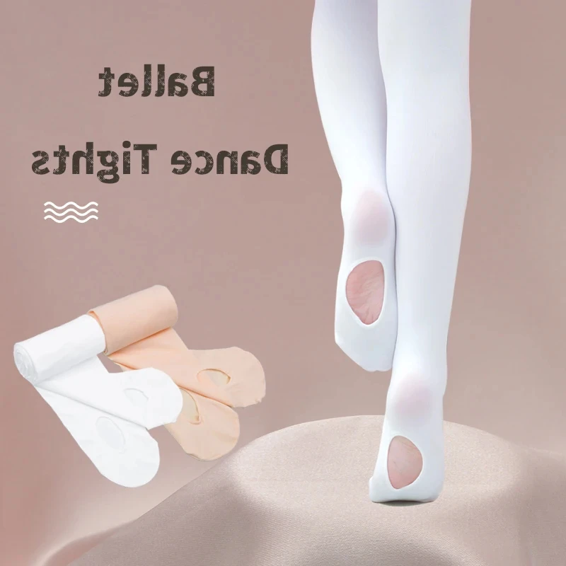 Mädchen Student Ballett Strumpfhosen Hohe Elastizität Tanz Strumpfhosen Mit Loch Nahtlose Frühling Herbst Frauen Infant Baby Kinder Strümpfe Image