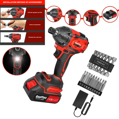 21V Cordless Impact Wrench 1/2Inch Driver，2500RPM Electric Wrench With Li Ion Batteries