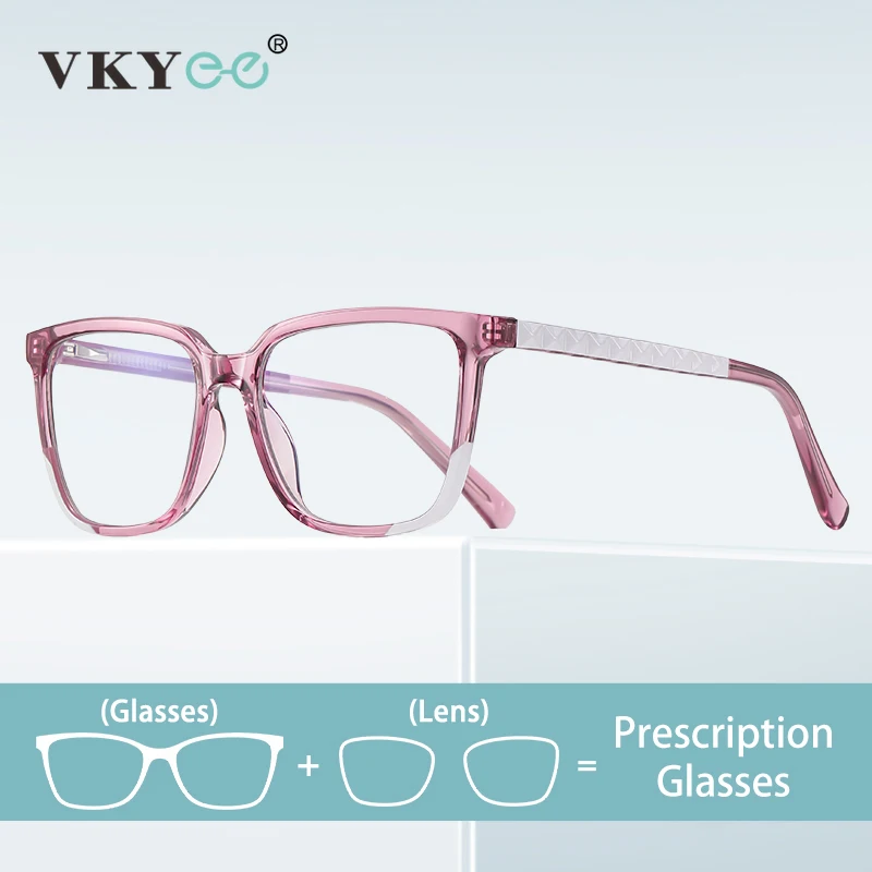 VICKY Einfache geometrische große Rahmen quadratische Design blaues Licht Lesebrille anpassbare verschreibungspflichtige photochrome PFD2135 Image