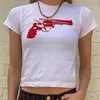 2000er Jahre Y2k Kleidung Gothic Garbage Bedrucktes T-Shirt Damen Slim Fit Crop Top Fun Kurzarm Harajuku Streetwear T-Shirt