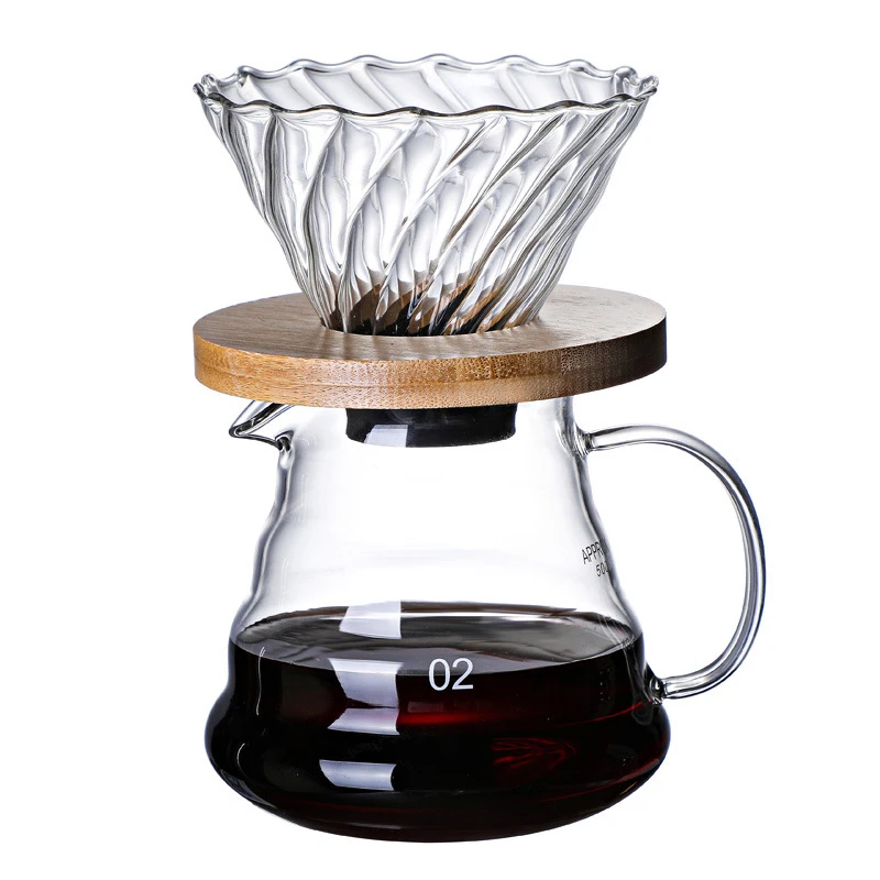 1PCS Glas Kaffeekanne Mit Filter Tropf Brauen Heißer Brewer Kaffeekanne Wolke Geformt Wasserkocher Kaffee Brewer Utensilien Teekanne Image