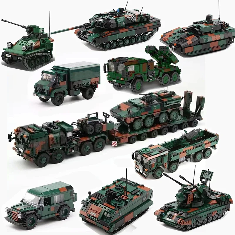 Militär ww2 Cannon Assault Gepanzertes Fahrzeug Kampfpanzer Auto LKW Armee Waffe Bausteine Sets Modell Jungen Spielzeug für Kinder Geschenk Image