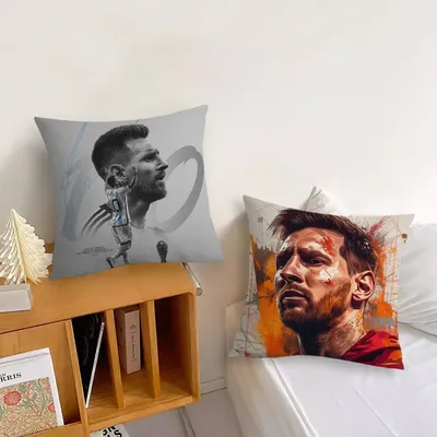 Fußballer M-Messis Kissenbezug, weiche Kissenbezüge für Bauernhaus, Sofa, Dekoration, Heimdekoration Image