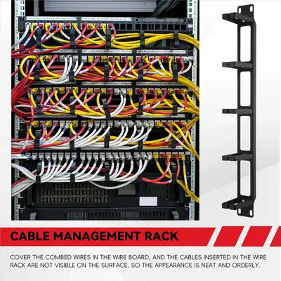 19-Zoll-1U-Rack-Schränke, Kabelmanagement, Netzwerk-Organizer, hohle Metallbasis, fünf Ringe, Image