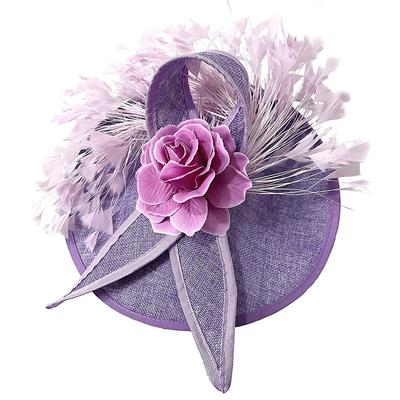 Headpiece Feathers Sinamay Wedding Evening Party Elegant Wedding With Feather Flower Headpiece Headwear