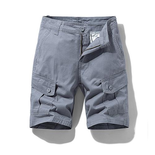Men's Cargo Shorts Shorts Summer Shorts Multi Pocket Button-Down Flap Pocket Plain Comfort Wearable Knee Length Outdoor Sport Daily Fashion Casual Black Blue