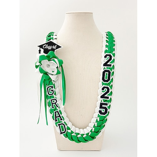 corona di laurea classe 2025 - collana con nastro intrecciato con lettere di laurea e ciondolo a forma di cappello, regalo ricordo fatto a mano per cerimonia di laurea di scuola superiore e università