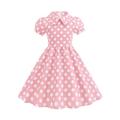 Retrò Vintage Anni 1950 Abiti Grease Vestito Abito Swing Pois Costume Ragazze Carnevale Mascherata Abbigliamento quotidiano Addio al Nubilato Bambini Vestito Abiti per il ritorno