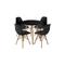 SET TAVOLO NERO 80CM + SEDIE PIANO NERE per ufficio, soggiorno, sala da pranzo