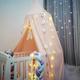 Tenda da letto per bambini a doppio strato principessa tenda tonda a cupola rete anti-zanzare da sogno biancheria per letto tenda da gioco castello decorazione casa angolo lettura tenda