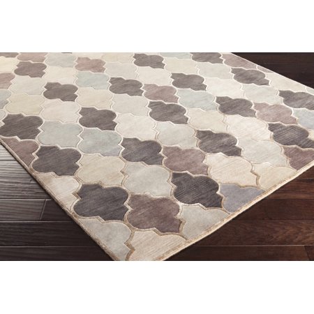 Hauteloom Cuero Wool Living Room Bedroom Area Rug - Transitional - Charcoal Light Brown Taupe - 5 x 8