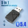 5 in 1 USB Bluetooth 5.4 Ricevitore Trasmettitore Adattatore audio wireless Scheda audio 3.5mm Aux Musica per TV Computer Altoparlante per auto PC