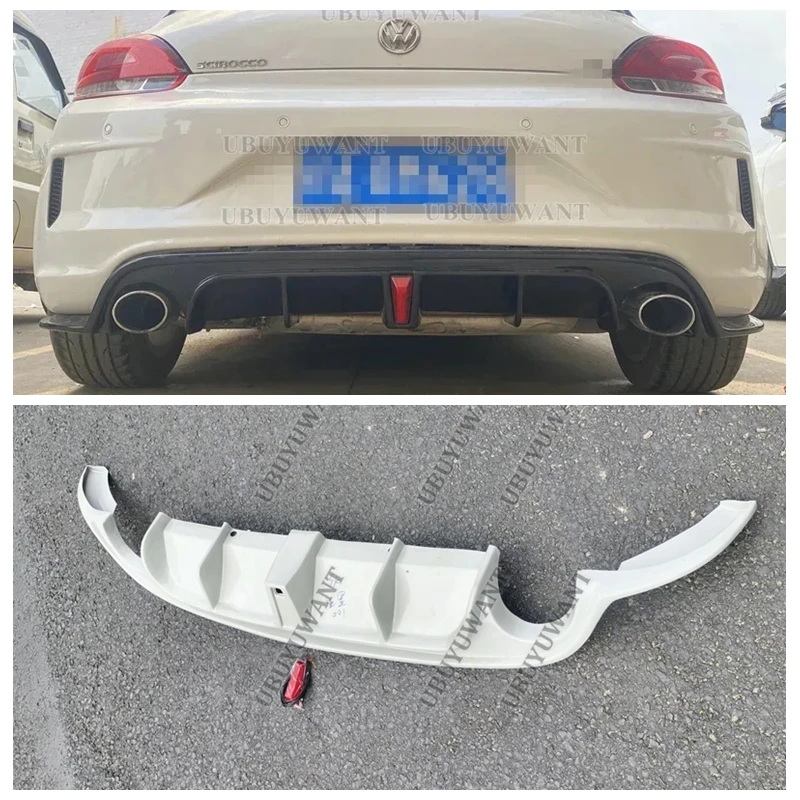 Auto Diffusore Posteriore Labbro Paraurti Spoiler Corpo In Plastica Kit Per Volkswagen VW Scirocco R20 2009 - 2014