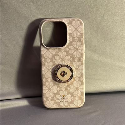 Kate Spade Cell Phones & Accessories | Kate Spade Cream And Gold Iphone Case With Monogram Pattern | Color: Cream/Gold | Size: Iphone 16 Pro I Think.