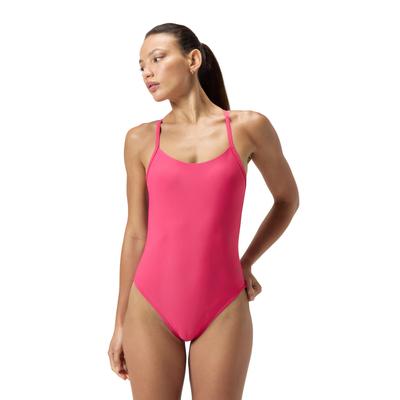 Badeanzug SPEEDO, Damen, Gr. M (38), N-Gr, pink (schwarz pink), Obermaterial: 78% Polyester, 22% Elastolefin, sportlich, Badeanzüge Image