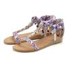 Sandale LASCANA "Sommerschuh", Damen, Gr. 42, lila, Obermaterial: 50% Lederimitat, 50% Textilmaterial. Futter: 100% Lederimitat. Decksohle: 100% Lederimitat. Laufsohle: 100% Synthetik, mehrfarbig, modisch, Schuhe Riemchensandale Sandalette,...