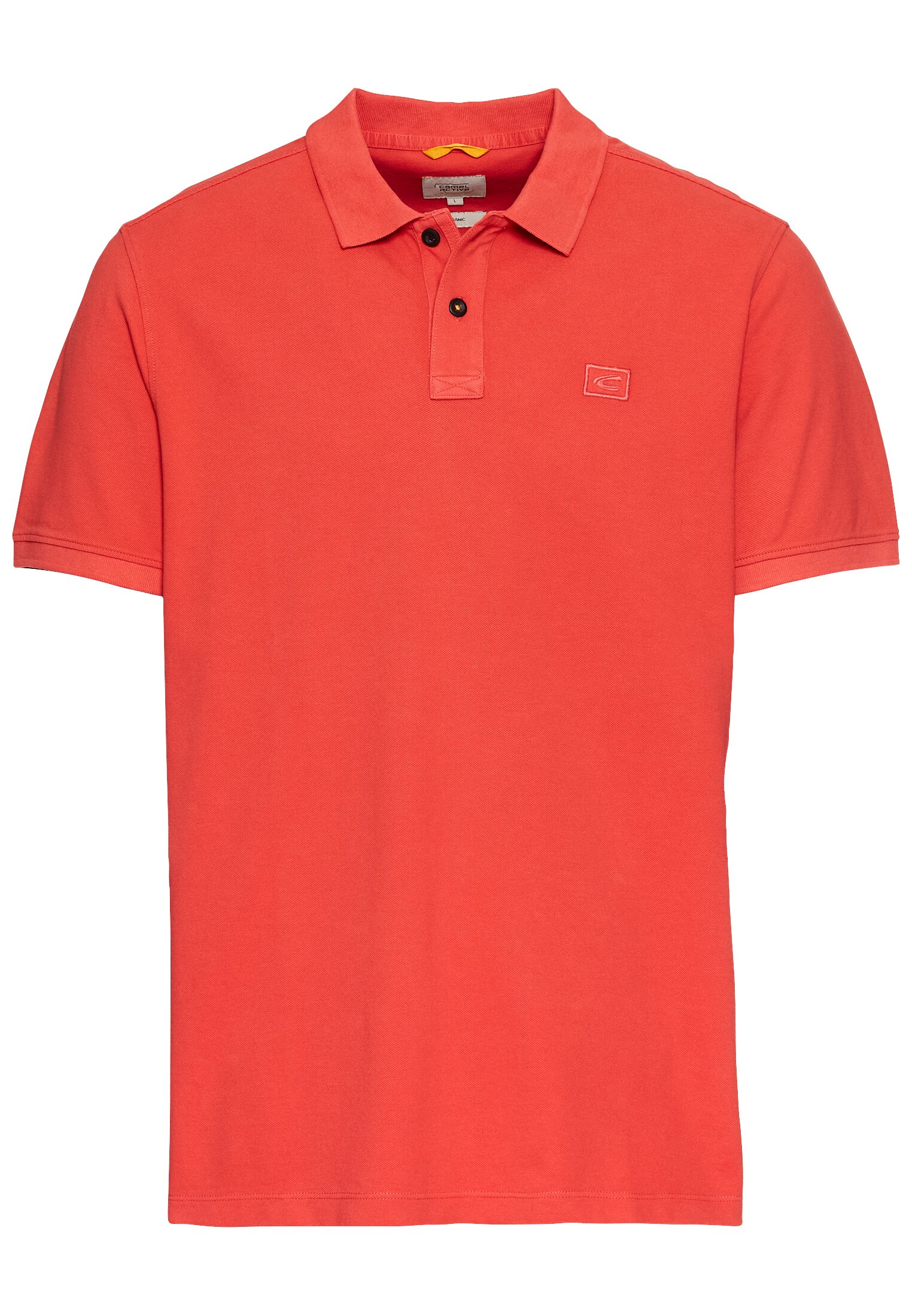 Poloshirt CAMEL ACTIVE, Herren, Gr. XL, rot (sunfaded rot), Web, Obermaterial: 100% Baumwolle, unifarben, regular fit hüftbedeckend, Rundhals, Shirts, mit Logo-Stickerei