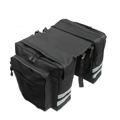 TEMU Adjustable Strap Bike Rear Rack Bag - Durable Polyester Mountain Bike Pannier With Secure Straps, Accents For Outdoor Cycling, Commuting, Shopping Image