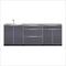NewAge Outdoor Kitchens Aluminum Slate 4-Piece Outdoor Kitchen Set with Countertops and Covers