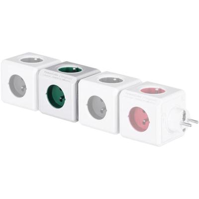 Allocacoc - 16896 PowerCube - 5er Steckdosenleiste in Form eines Würfels, Farbe weiß Image