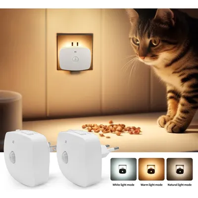 Motion Sensor Led Night Light EU US Plug Infrared Smart Sensor Wall Lamp Bedroom Toilet Hallway Kitchen Kid Nightlight 220V 110V