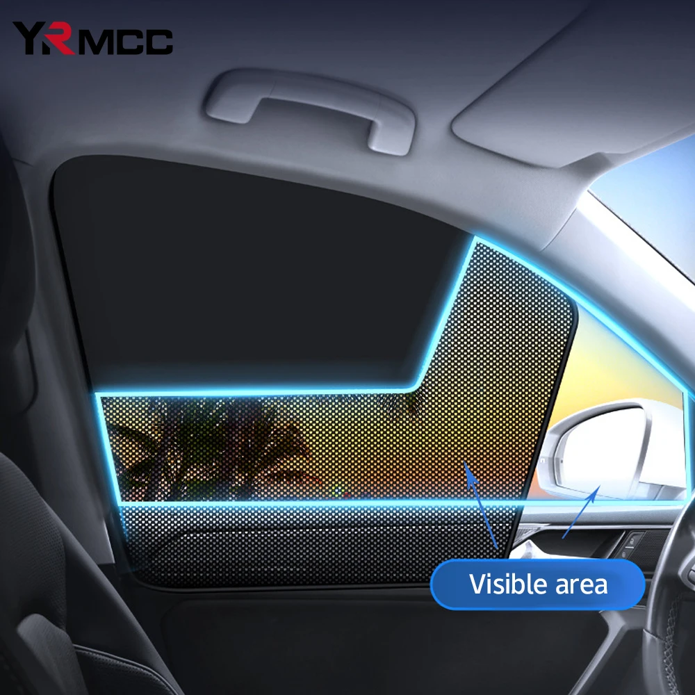 Auto Magnetische Fenster Sonnenschutz Mesh UV Schutz Auto Seite Fenster Abdeckung mit Verstärkten Kanten für Camping Baby Schlaf Privatsphäre Mesh Image