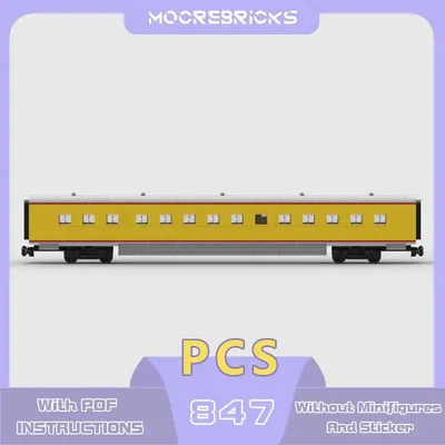MOC- 212891 City Transport Series Union Pacific Gepäck Auto Arrangement Zug Modell Ziegel Image