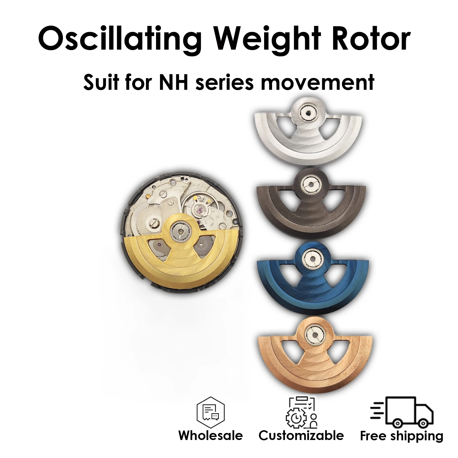 Oszillierender Gewichtsrotor-Anzug in Kreismaserung für NH-Serie 4R35B 4R36A Automatikwerk Refit-Zubehör im Großhandel Image