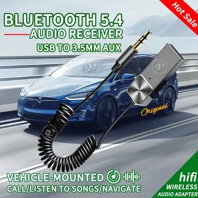 Neuer Bluetooth 5.4 Auto-AUX-Audioempfänger USB auf 3,5 mm Stereo-HiFi-Wireless-Audioadapter mit Image