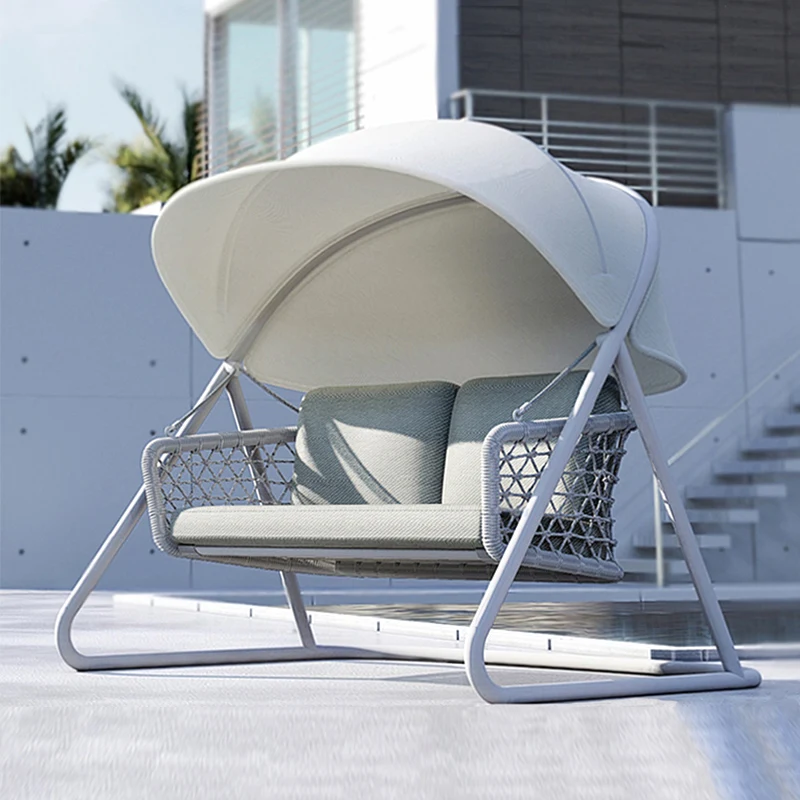 Outdoor-Schaukelstuhl, wasserdichter Sonnenschutz, Innenhof-Sonnenschutz, nordischer Outdoor-Indoor-Balkon Image